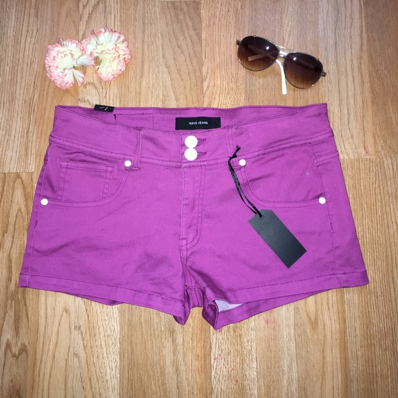purple denim shorts womens